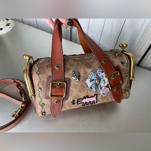 COACH LIMITED EDITION X KEITH HARING MAILBOX 24 BAG 1941 Handbag Tea Rose - Picture 12 of 16